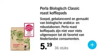 Albert Heijn Perla Biologisch Classic roast koffiepads aanbieding