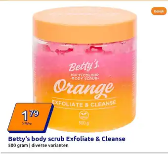 Action Betty's body scrub Exfoliate & Cleanse aanbieding
