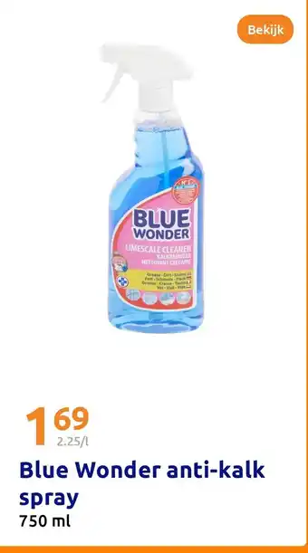 Action Blue Wonder anti-kalk spray aanbieding