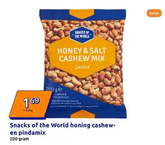 Action Snacks of the World honing cashew en pindamix aanbieding