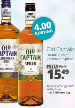 Mitra Old Captain Bruine Rum of Caribbean Spiced aanbieding