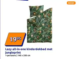 Action Lazy all in one kinderdekbed met jungleprint aanbieding
