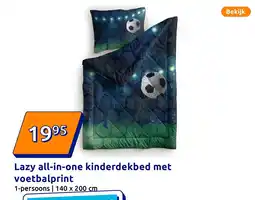 Action Lazy all-in-one kinderdekbed met voetbalprint aanbieding