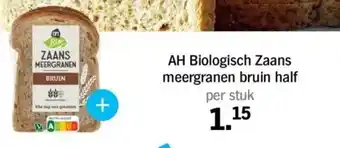 Albert Heijn AH Biologisch Zaans meergranen bruin half aanbieding