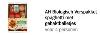 Albert Heijn AH Biologisch Verspakket spaghetti met gehaktballetjes aanbieding