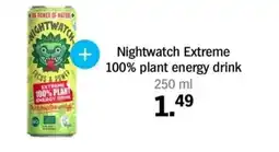 Albert Heijn Nightwatch Extreme 100% plant energy drink aanbieding