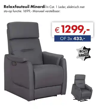Woonsquare Relaxfauteuil Minardi aanbieding