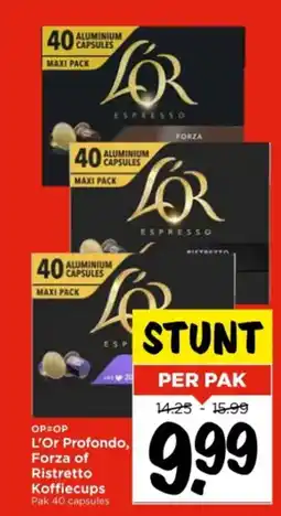Vomar Voordeelmarkt L'Or Profondo, Forza of Ristretto Koffiecups aanbieding