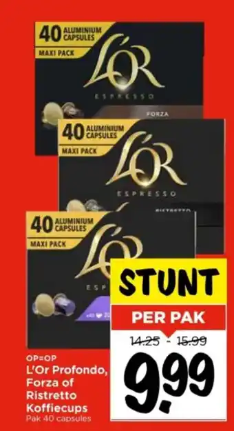 Vomar Voordeelmarkt L'Or Profondo, Forza of Ristretto Koffiecups aanbieding