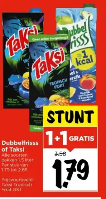 Vomar Voordeelmarkt Dubbelfrisss of Taksi aanbieding