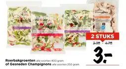Vomar Voordeelmarkt Roerbakgroenten of Gesneden Champignons aanbieding