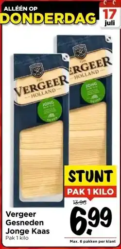 Vomar Voordeelmarkt Vergeer Gesneden Jonge Kaas aanbieding
