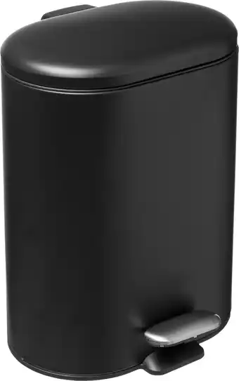 Bol.com 5Five - Prullenbak/pedaalemmer zwart rvs metaal 6 liter - 15x24x30 cm - Badkamer en toilet aanbieding