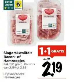 Vomar Voordeelmarkt Slagerskwaliteit Bacon of Hamreepjes aanbieding