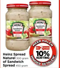 Vomar Voordeelmarkt Heinz Spread Naturel of Sandwich Spread aanbieding