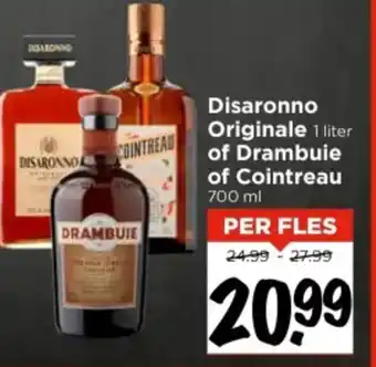 Vomar Voordeelmarkt Disaronno Originale 1 liter of Drambuie of Cointreau 700 ml aanbieding