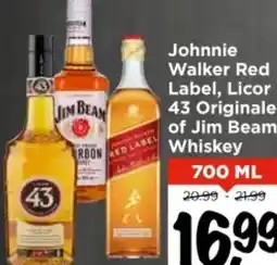 Vomar Voordeelmarkt Johnnie Walker Red Label, Licor 43 Originale of Jim Beam Whiskey aanbieding