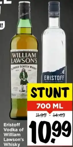 Vomar Voordeelmarkt Eristoff Vodka of William Lawson's Whisky aanbieding