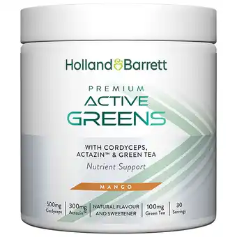 Holland & Barrett Holland & Barrett Premium Active Greens Mango - 300g aanbieding