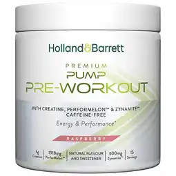 Holland & Barrett Holland & Barrett Premium Pump Pre-Workout Raspberry - 300 g aanbieding
