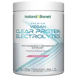 Holland & Barrett Holland & Barrett Premium Vegan Clear Protein Electrolytes Berries - 220g aanbieding
