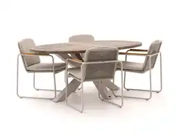 Kees Smit Bellagio Sordio/ROUGH-Y Ellips 200cm dining tuinset 5-delig stapelbaar aanbieding