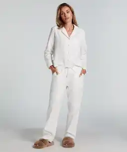 Hunkemoller Hunkemöller Pyjamabroek Flannel Wit aanbieding
