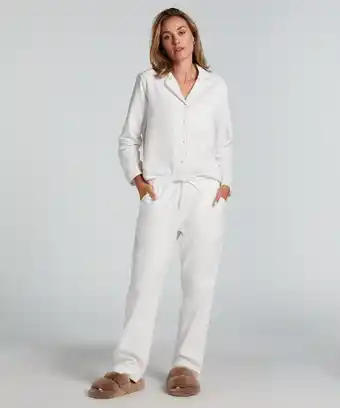 Hunkemoller Hunkemöller Pyjamabroek Flannel Wit aanbieding