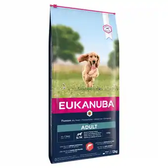 Zooplus Dubbelpak: 2x12kg Eukanuba Adult Small & Medium Breed Zalm droogvoer voor honden aanbieding