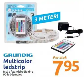 Action GRUNDIG Multicolor ledstrip 90 led-lampjes, stuck aanbieding