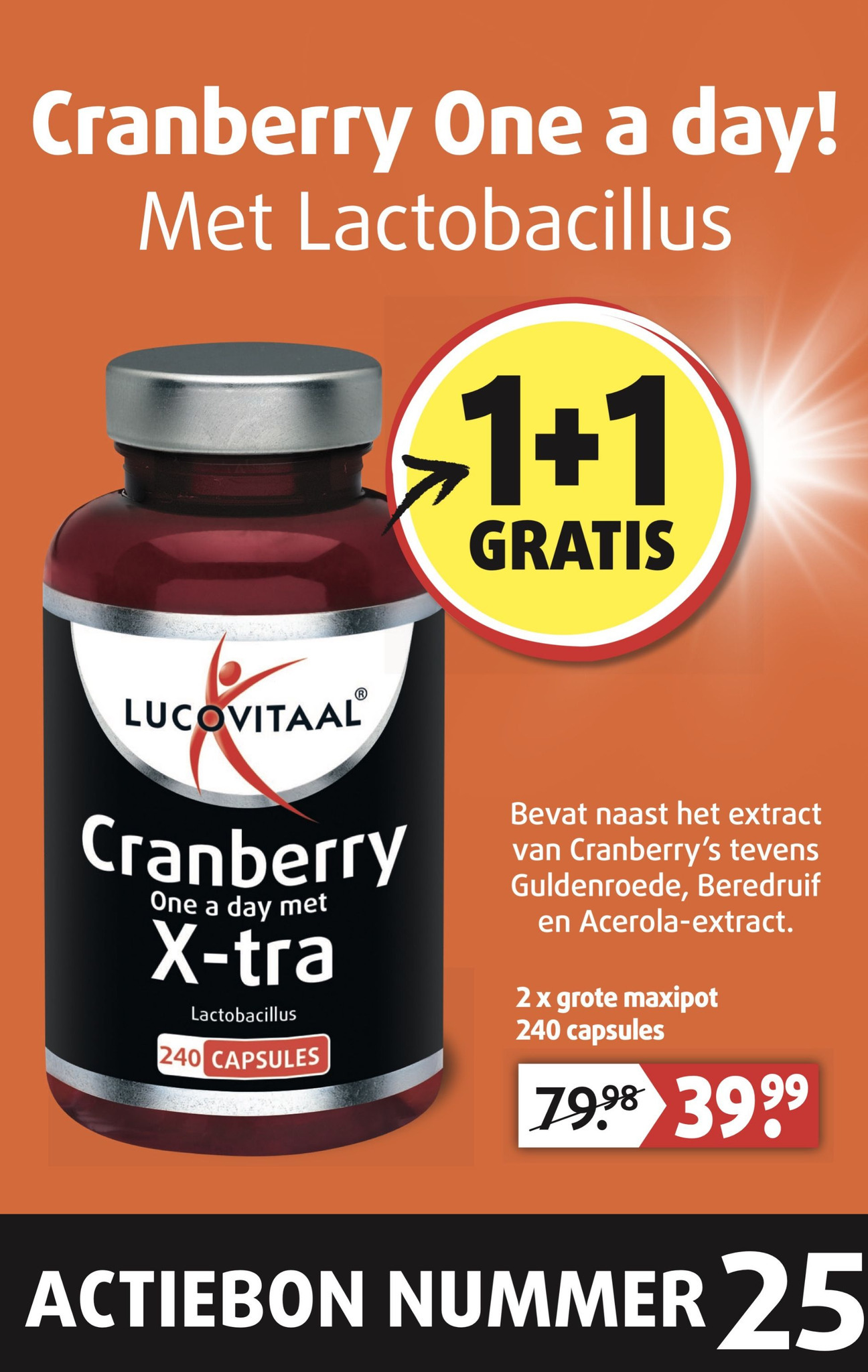 One a day met Cranberry Xtra aanbieding bij Lucovitaal