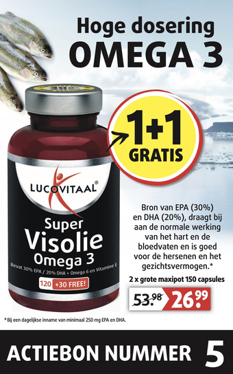 Lucovitaal super visolie Omega 3** aanbieding bij Kruidvat