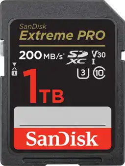 Bol.com SanDisk SDXC Extreme Pro 1TB 200/140 mb/s - V30 - Rescue P aanbieding