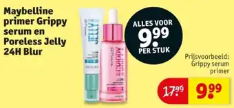 Kruidvat Maybelline primer Grippy serum en Poreless Jelly 24H Blur aanbieding