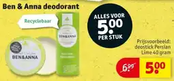 Kruidvat Ben & Anna deodorant aanbieding