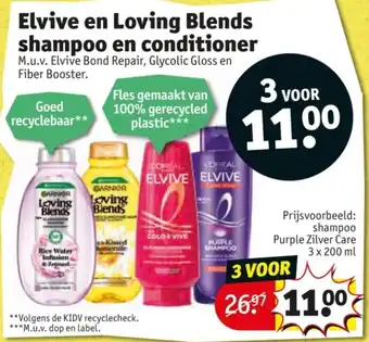 Kruidvat Elvive en Loving Blends shampoo en conditioner aanbieding