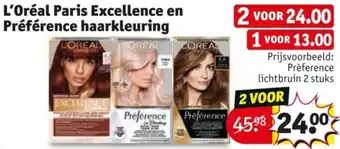 Kruidvat L'Oréal Paris Excellence en Préférence haarkleuring aanbieding