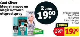 Kruidvat Cool Silver kleurshampoo en Magic Retouch uitgroeispray aanbieding