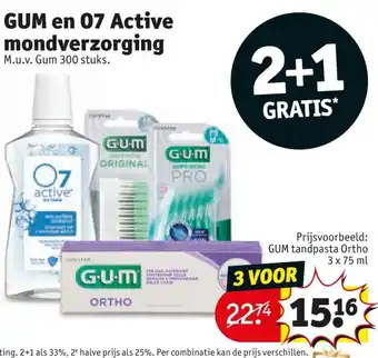 Kruidvat GUM en 07 Active mondverzorging aanbieding