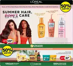 Kruidvat Keuze uit Elvive Bond Repair, Elvive Glycolic Gloss, Elvive Fiber Booster en alle Elvive haarkuren aanbieding