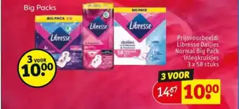 Kruidvat Libresse Dailies Normal Big Pack inlegkruisjes aanbieding