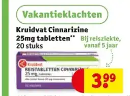 Kruidvat Kruidvat Cinnarizine 25mg tabletten aanbieding