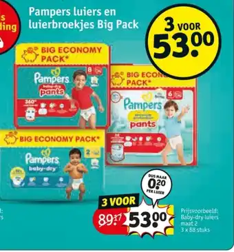Kruidvat Pampers luiers en luierbroekjes Big Pack aanbieding