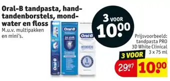 Kruidvat Oral-B tandpasta, hand tandenborstels, mond water en floss aanbieding