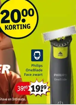 Kruidvat Philips OneBlade Face zwart aanbieding