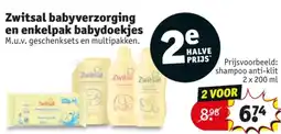 Kruidvat Zwitsal babyverzorging en enkelpak babydoekjes aanbieding
