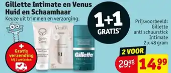 Kruidvat Gillette Intimate en Venus Huid en Schaamhaar aanbieding