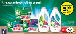 Kruidvat Ariel wasmiddel vloeibaar en pods aanbieding