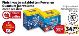 Kruidvat Finish vaatwastabletten Power en Quantum jaarvolume aanbieding