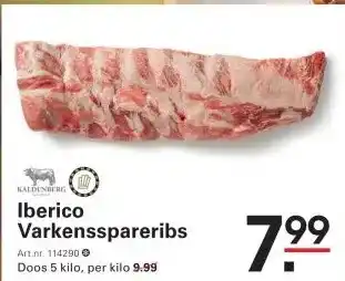 Sligro Iberico Varkensspareribs aanbieding